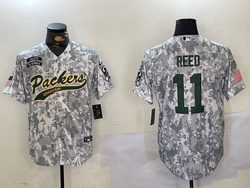 Men Green Bay Packers #11 Reed Nike Arctic Camo 2024 Salute to Service Limited NFL Jersey style 3